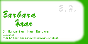 barbara haar business card